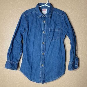 Wrangler boys jean button down long sleeve shirt‎